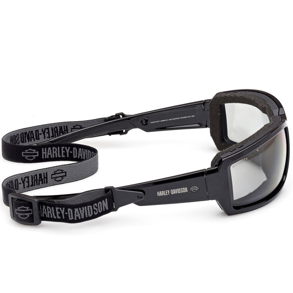 Harley-Davidson Men's Tour of Duty Clear Light-Adjusting Riding Eyewear, Black Frame HZ0009-02X