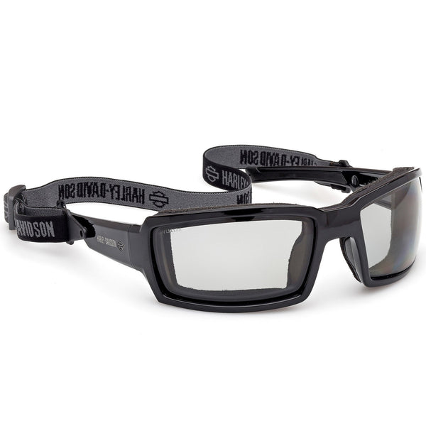 Harley-Davidson Men's Tour of Duty Clear Light-Adjusting Riding Eyewear, Black Frame HZ0009-02X