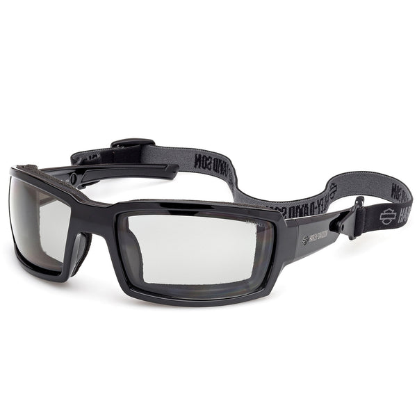 Harley-Davidson Men's Tour of Duty Clear Light-Adjusting Riding Eyewear, Black Frame HZ0009-02X