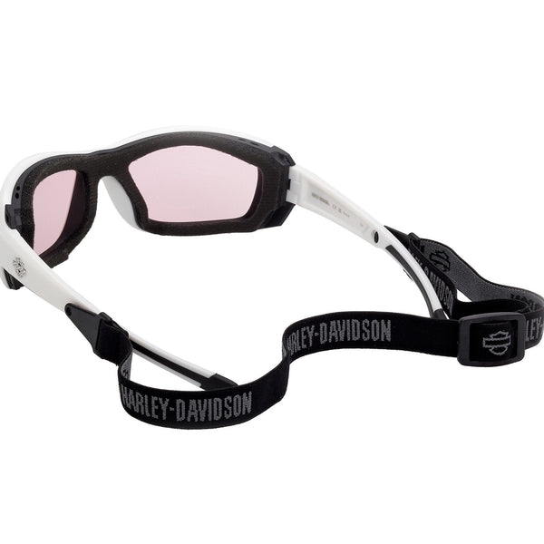 Harley-Davidson Women's Genera Bling Sunglasses w/ Head strap, Light-Adjusting, White HZ0044-21S