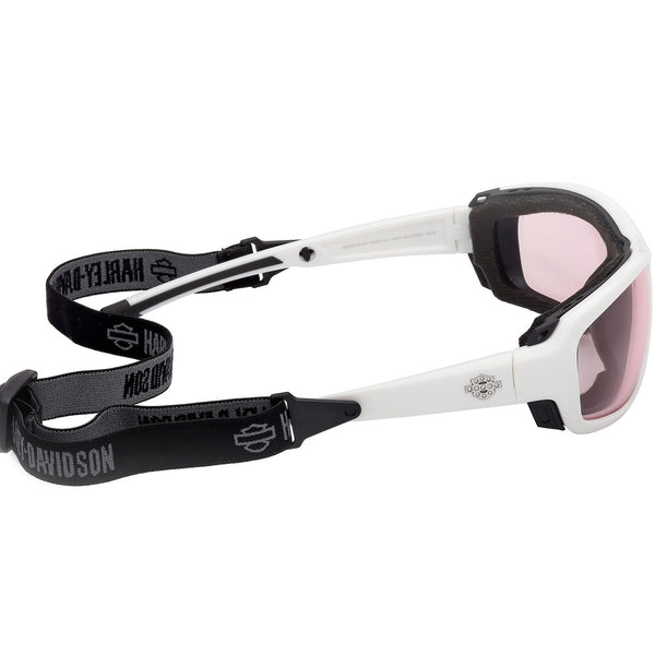 Harley-Davidson Women's Genera Bling Sunglasses w/ Head strap, Light-Adjusting, White HZ0044-21S