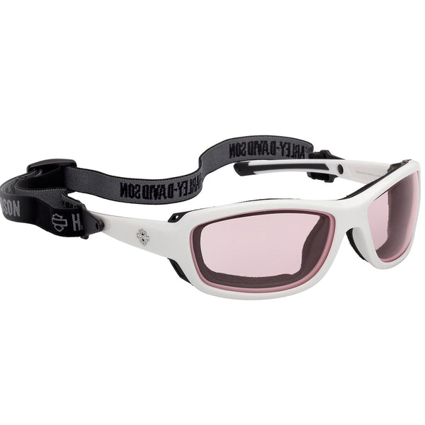 Harley-Davidson Women's Genera Bling Sunglasses w/ Head strap, Light-Adjusting, White HZ0044-21S