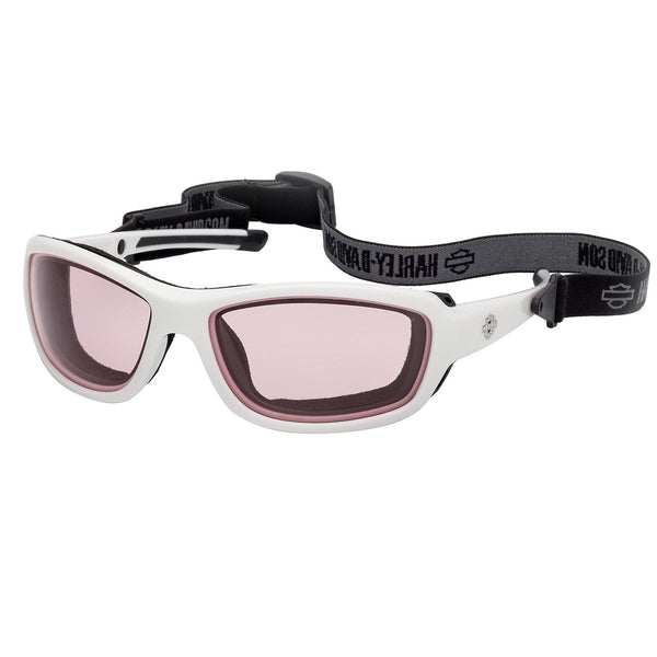 Harley-Davidson Women's Genera Bling Sunglasses w/ Head strap, Light-Adjusting, White HZ0044-21S