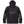 Black hoodie with a skull design on the back against a white background