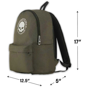 Harley-Davidson Wille G. Skull Durable Backpack, Grape Leaf Green