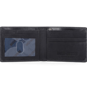 Harley-Davidson Men's Willie G Skull Logo Billfold Leather Wallet, Black MWM055/08