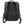The back view of a black backpack, showing the padded mesh back panel with an embossed shield logo, shoulder straps, and a top carry handle, set against a plain white background.