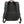 The back view of a black backpack, showing a breathable mesh back panel with an embossed shield logo, padded shoulder straps, and adjustable buckles, set against a plain white background.