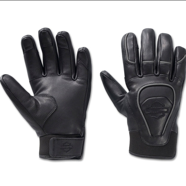 Harley-Davidson Women's Ovation Waterproof Pre-Curved Leather Gloves, Black 98114-24VW