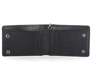 Harley-Davidson Men's Bar & Shield Rubber Patch Bi-Fold Leather Wallet, Black MWM096/08