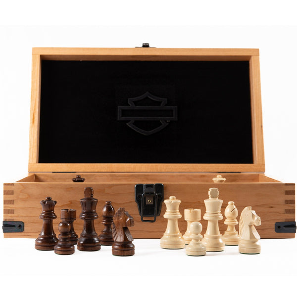 Harley-Davidson Deluxe 4 in 1 Game Set: Chess / Checkers / Backgammon / Playing Cards, DW66916