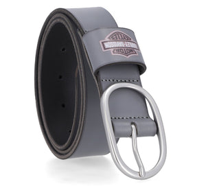 Harley-Davidson Women's Direct Bar & Shield Keeper Genuine Leather Belt, Grey BMW033/30