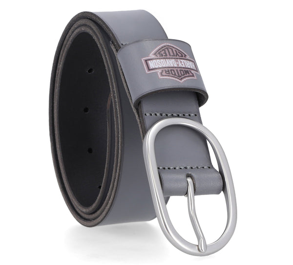 Harley-Davidson Women's Direct Bar & Shield Keeper Genuine Leather Belt, Grey BMW033/30