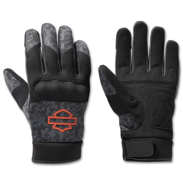 Harley-Davidson Men's Dyna Knit Mesh Full-Finger Gloves, Camo Black 98136-23VM