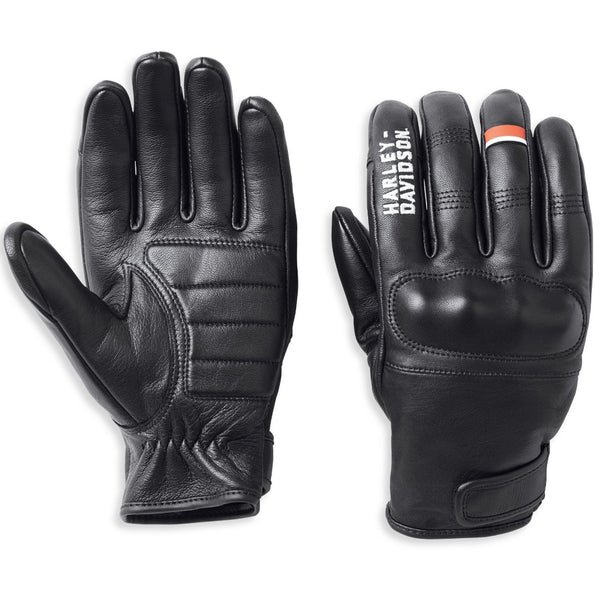 Harley-Davidson Men's South Shore Full-Finger Leather Gloves, Black 98140-22VM