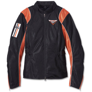 Harley-Davidson Women's Cora Mesh 2.0 Riding 3-IN-1 Jacket, Black/Orange 98144-23VW