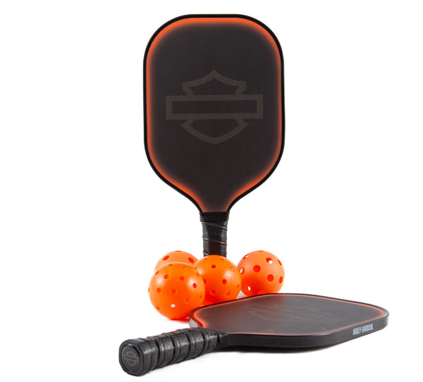 Harley-Davidson Stealth Carbon Fiber Paddles Pickleball Set, Black/Orange DW66302