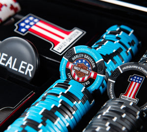 Harley-Davidson 200 Piece RWB #1 Logo Poker Chip Set DW69238