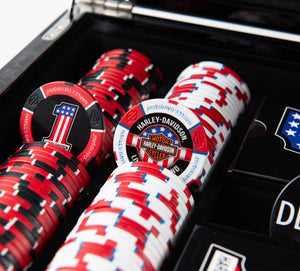 Harley-Davidson 200 Piece RWB #1 Logo Poker Chip Set DW69238