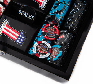 Harley-Davidson 200 Piece RWB #1 Logo Poker Chip Set DW69238