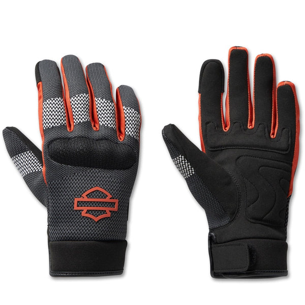 Harley-Davidson Women's Dyna Knit Mesh Full-Finger Gloves Grey/Orange 98154-23VW
