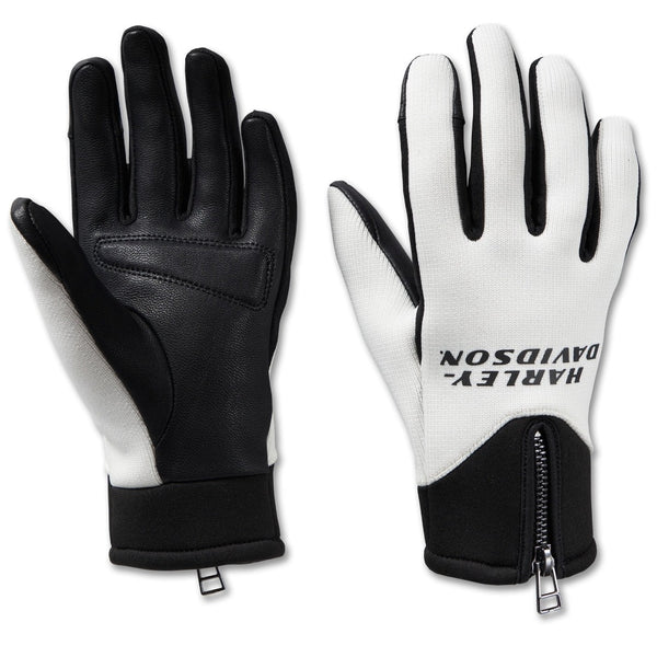 Harley-Davidson Women's Dyna Knit Mesh Riding Gloves, White/Black 98154-24VW