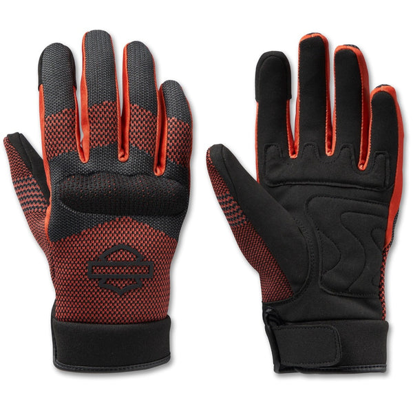 Harley-Davidson Women's Dyna Knit Mesh Full-Finger Gloves Black/Orange 98155-23VW
