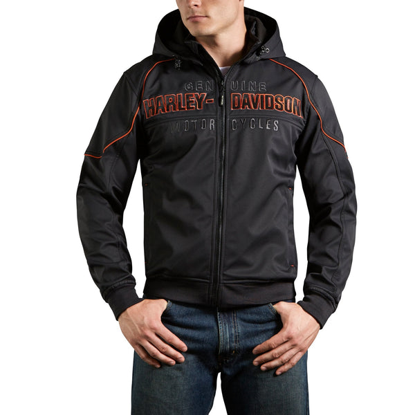 Harley-Davidson Men's Idyll Soft Shell Long Sleeve Jacket, Black 98163-21VM