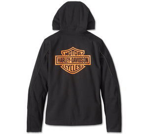 Black hoodie with Harley-Davidson logo on the back against a white background