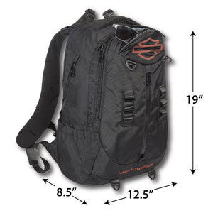 Harley-Davidson Oil Slick Bar & Shield Logo High-Density 19" X 12.5" Backpack, Rugged Black 90622