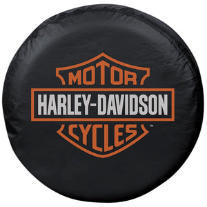 Harley-Davidson tire cover with logo on a white background