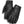 Pair of black leather gloves on a white background