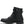 A black leather lace-up ankle boot with a side zipper, shown from a side profile view against a plain white background.