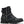 A black leather ankle boot with silver hardware, featuring a side zipper, lace-up front, studded straps, and a buckle detail, shown against a plain white background.
