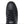 A top-down view of a black leather sneaker with white laces and a white sole, shown against a plain white background.