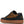 A low-top skate shoe featuring a black suede base, a brown and black leopard print pattern on the side panels, a black tongue, and a brown gum rubber sole. A gold Harley-Davidson logo is printed on the heel.