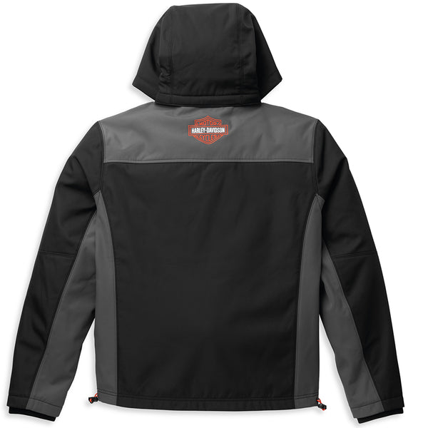 Harley-Davidson Men's Bar & Shield Hooded Softshell Jacket, Black 98403-22VM