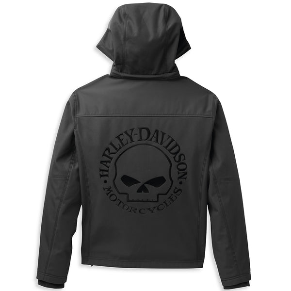 Harley-Davidson Men's Willie G Skull Hooded Softshell Jacket, Black 98404-22VM