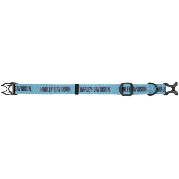 Harley-Davidson belt with blue strap on a white background