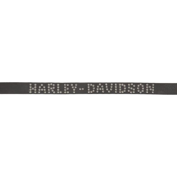 Harley-Davidson belt with rhinestone embellishments on a white background