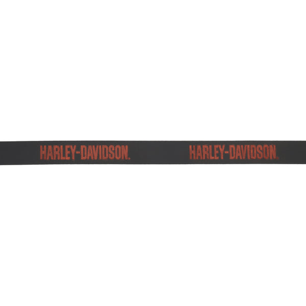 Harley-Davidson Men's Embossed H-D Scripted Genuine Leather Belt, Black BMM077/08