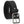 Black leather belt with a silver buckle on a white background