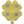 A gold-colored four-leaf clover-shaped metal charm with four circular silver magnets embedded in the center, shown on a plain white background.