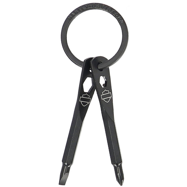 Harley-Davidson Multi Duo Tool Key Ring, Steel Matte Black Finish, MAU204/08