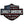 A Harley-Davidson bar and shield style patch or emblem with a distressed American flag pattern in red, white, and blue, outlined in black, on a plain white background.