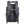 The back view of a black backpack with gray padded shoulder straps, mesh back panel, and orange accent piping on the sides, shown against a plain white background.