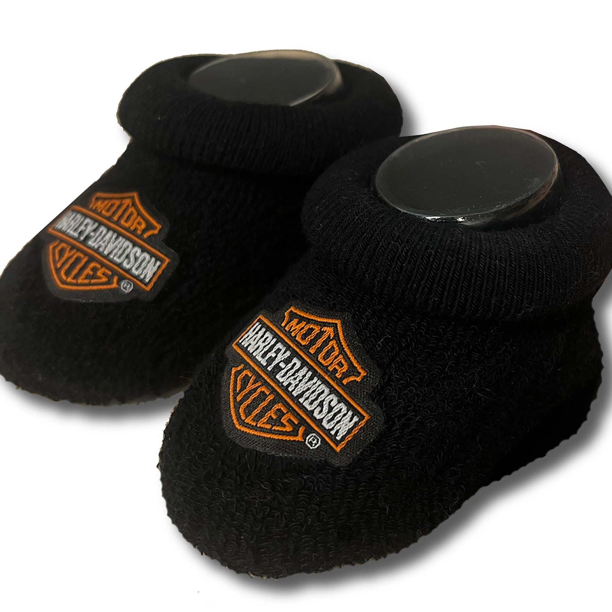 Harley-Davidson Baby Boys' Stretch Terry Bootie Socks, Black