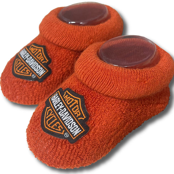 Harley-Davidson Baby Boys' Infant Bootie Socks, Orange
