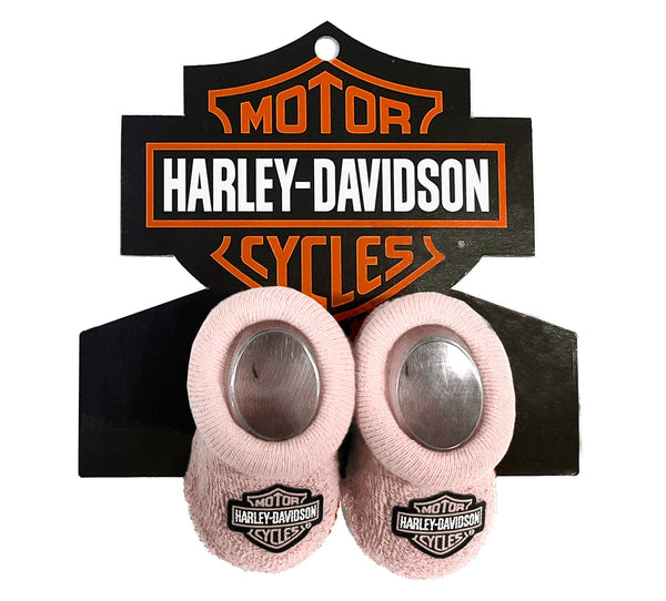 Harley-Davidson Baby Girls' Infant Bootie Socks, Dusty Pink