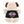 A plush toy dog shown from the back, with cream-colored fur, brown ears and ears, and a black shirt featuring the Harley-Davidson Motor Cycles logo.